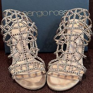 Sergio Rossi Nude Swarovski 110 Sandals